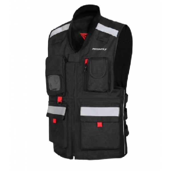 CHALECO MOTOWOLF REFLECTIVO (PROTECCION) NEGRO