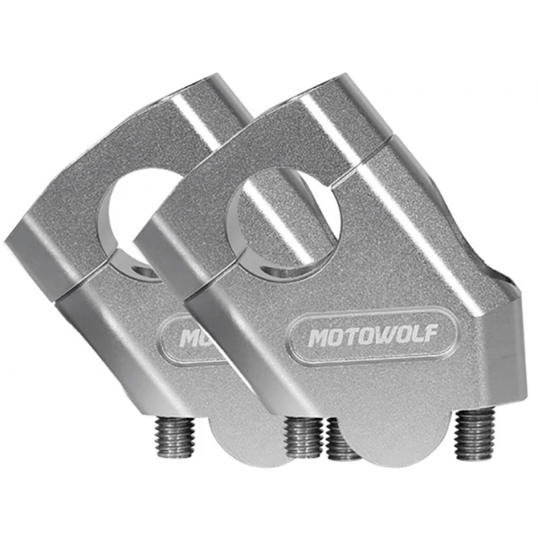 EXTENSOR DE MANUBRIO 22MM MOTOWOLF PLATA