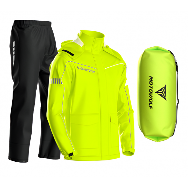 TRAJE DE LLUVIA MOTOWOLF HIKER AMARILLO